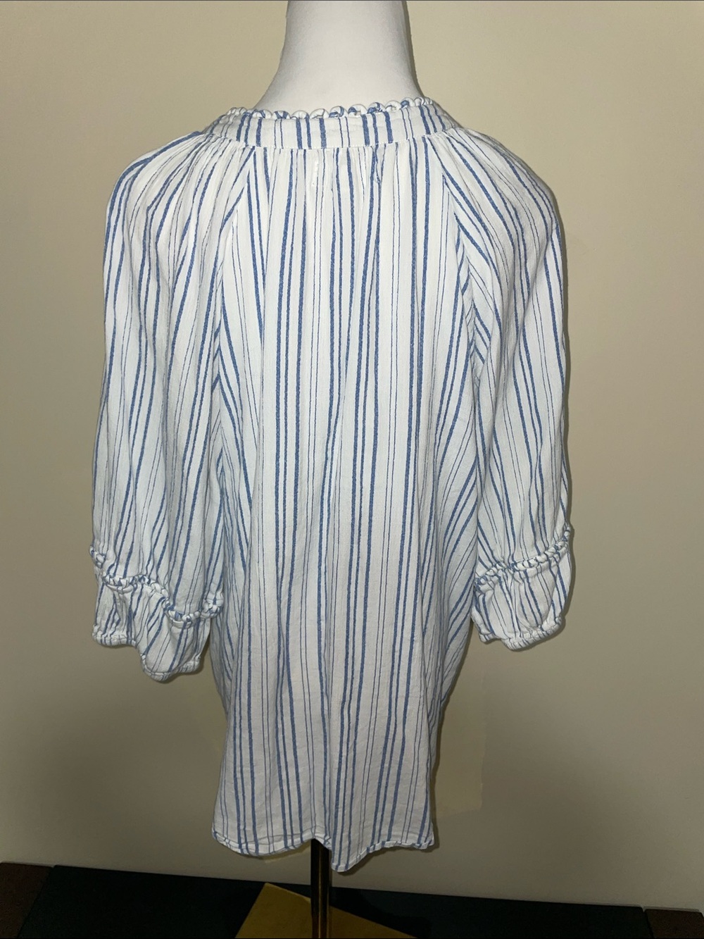 Apiece Apart Striped White and Blue Women's Tunic | XL *Small repaired flaw* - Picture 4 of 7